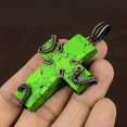 thumbnail image 3 of Natural Green Turquoise Handmade Copper Wire Wrapped Cross Pendant 2.8", 3 of 4