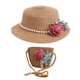 thumbnail image 1 of Sombrero de 56-58cm de circunferencia, sombrero protector solar para mujer, sombrero para sol y playa, Sombrero de Paja de verano, conjunto de sombrero para el sol y bolsa de paja, 1 of 5