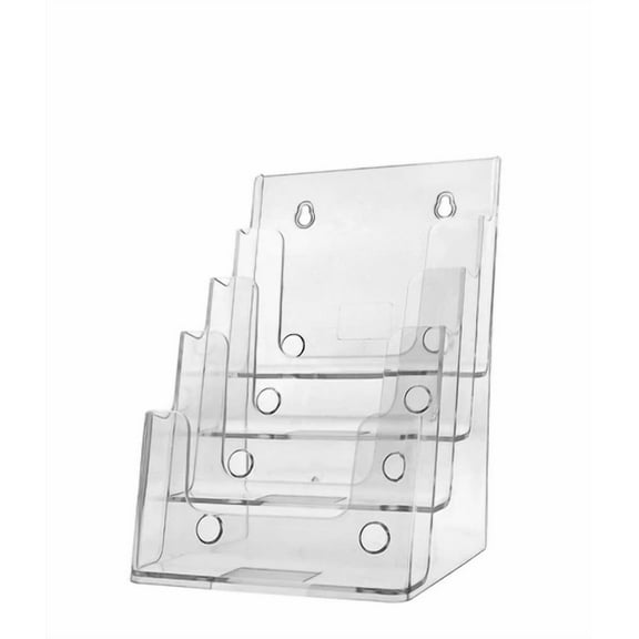 4 Pocket Bi Fold Organizer 4 Tier 6”W Brochure & Product Catalog Holder