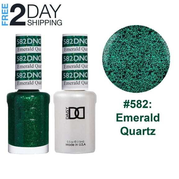 DND Gel Nail Polish & Nail Lacquer Set Soak Off Duo Set - #582 Emerald Quartz, 0.5 oz