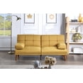thumbnail image 2 of Salon Sectionnel Convertible Chaise Longue Canapé Moutarde Couleur Polyfibre Réglable Canapé Touffeté Coussins Arrière, 2 of 9