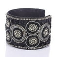 thumbnail image 4 of Handcrafted Black Glass Seed Bead Adjustable Cuff Bangle Bracelet for Women Jewelry Birthday Christmas Gifts for Women, 4 of 9