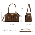 thumbnail image 3 of Wrangler Women Dome Top‑Handle Purse Medium Shoulder Handbag with Detachable Crossbody Strap, Coffee, 3 of 7