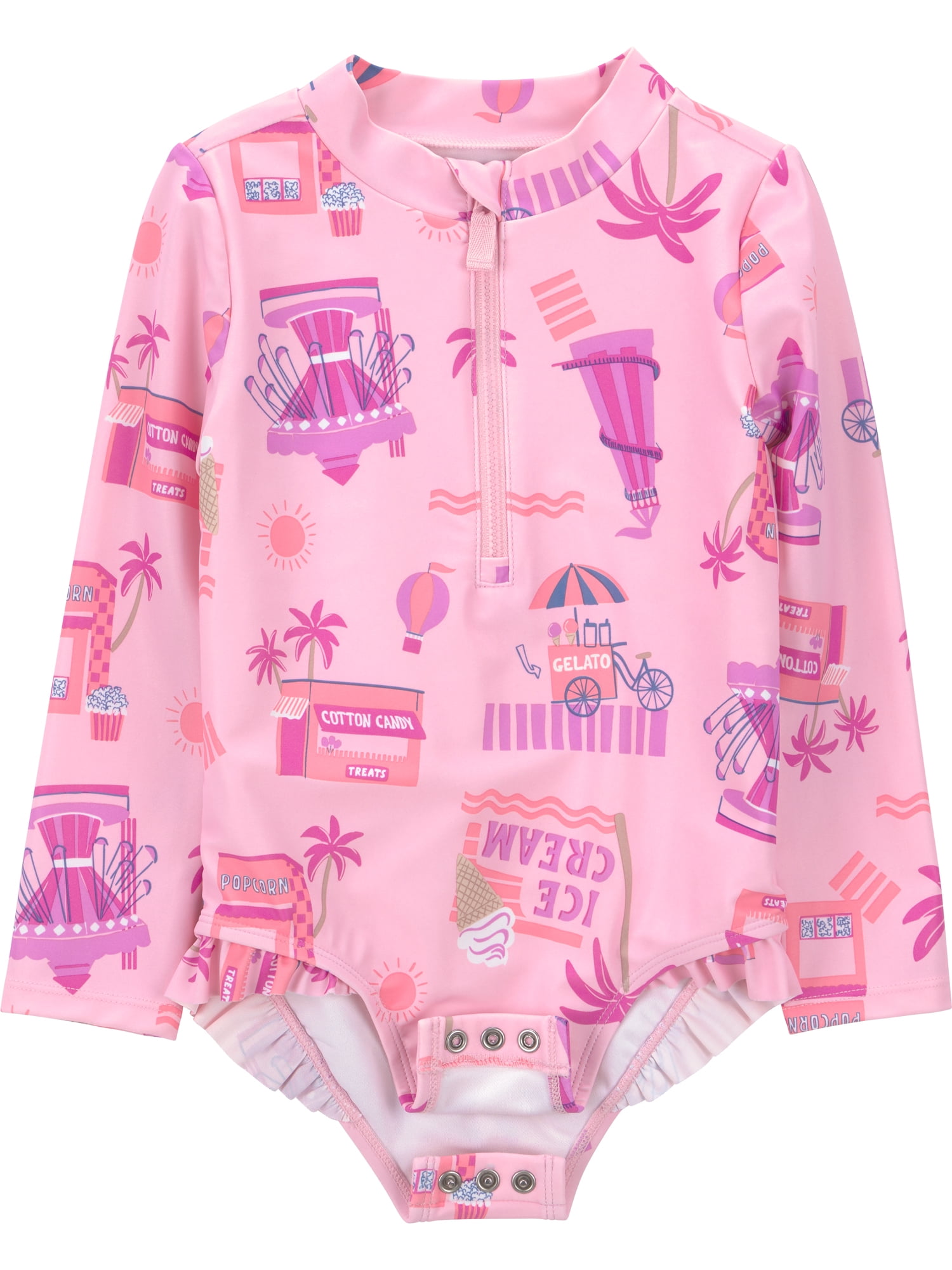 Carter's Child of Mine Toddler Girl Rash Guard Swimsuit, One-Piece, Sizes 12M-5T