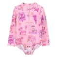 thumbnail image 2 of Carter's Child of Mine Toddler Girl Rash Guard Swimsuit, One-Piece, Sizes 12M-5T, 2 of 6