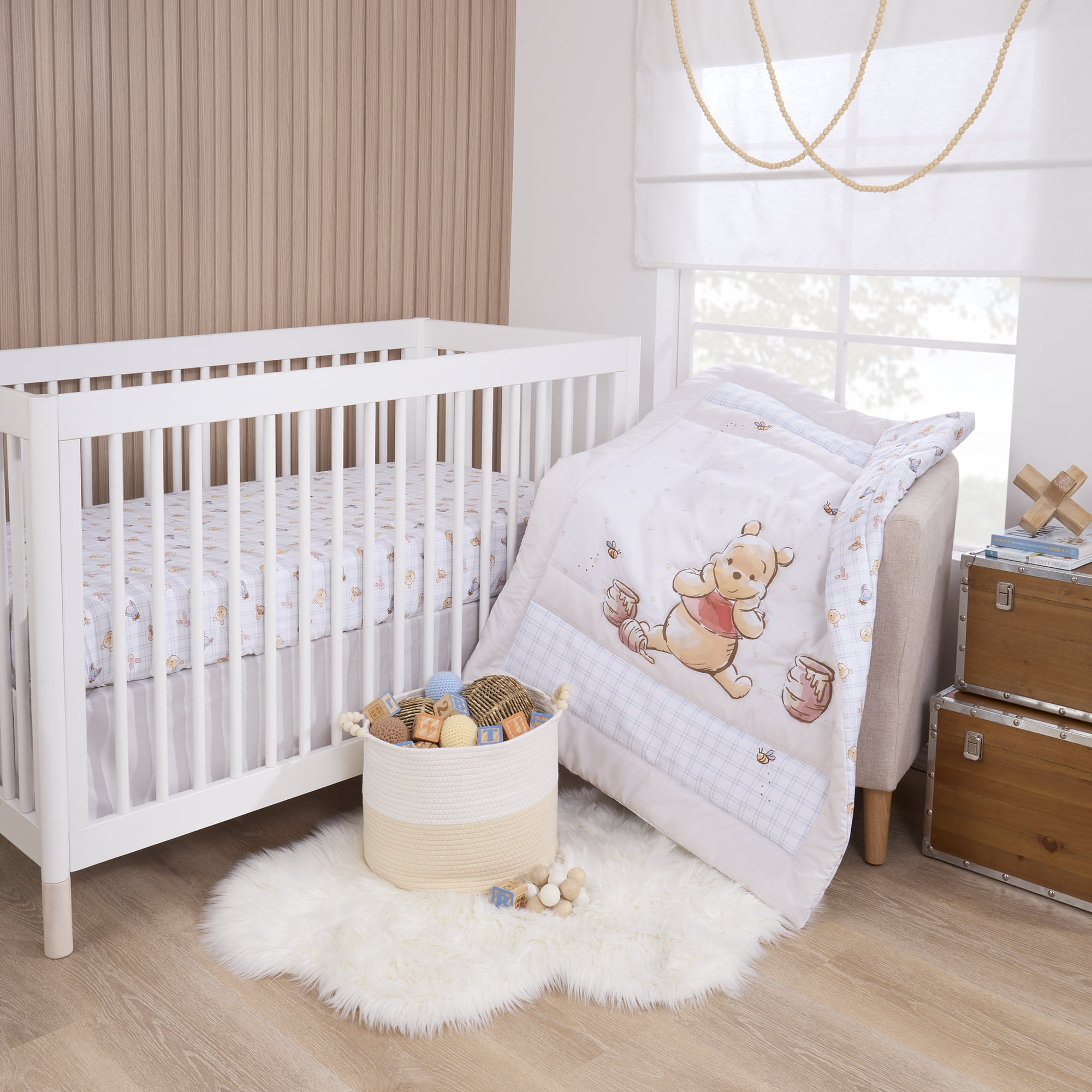 Winnie the Pooh Warm Wishes 3 Piece Crib Bedding Set, Infant, Unisex, Beige