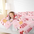 thumbnail image 4 of Feelyou Kawaii Santa Claus Full Size Comforter Sets for Child, Pink Christmas Stars Bedding Comforter Set, Happy New Year Reversible Bedding Sets, Super Cozy Room Decor, 3 Pieces, 4 of 8