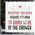 thumbnail image 3 of Ambesonne Drinking Sayings Shower Curtain, Bath and Wine Text, 69"Wx70"L, Ruby Black White, 3 of 4