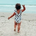 thumbnail image 5 of Jurebecia Girls Swimming Costume Leopard Printed Bikini One Piece Swimwear Cute Elegant Swimsuit Ruffled Sleeveless Toddler Baby Summer Pool Beach Holiday Water Sports Surfing 18-24Months 90 CM, 5 of 11
