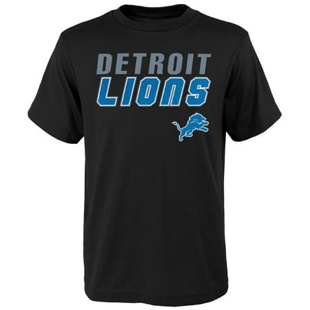 Youth Black Detroit Lions Outline T-Shirt