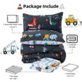 thumbnail image 5 of Btargot 5PCS Dinosaur Bedding Set Full Construction Trucks Cars Kids Boys Comforter Set Gray, 5 of 12