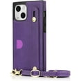 thumbnail image 4 of for iPhone 15 Case with Card Holder for Women, Phone Case Crossbody with Wrist Strap & Removable Adjustable Shoulder Lanyard Cover for iPhone 15 KB Purple, 4 of 18