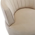 thumbnail image 6 of 360-Degree Swivel Accent Armchair with Wide Upholstered Seat and Metal Base, Round Barrel Chairs in Fluffy Velvet Fabric for Living Room, Bedroom, Beige, 6 of 8