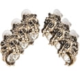 thumbnail image 4 of 3 pares de pendientes con diseño de leones de diamantes y colgantes de moda para decoración de orejas, color blanco, 4 of 5