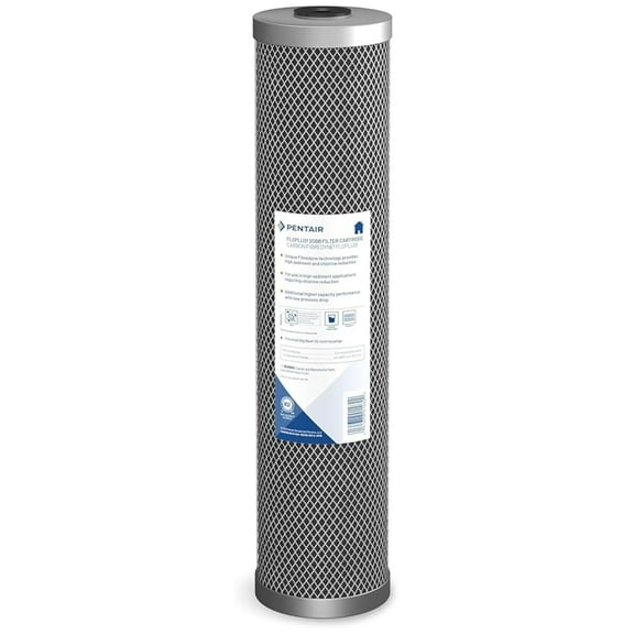 FloPlus-20BB Big Blue Carbon Water Filter, 20-Inch, Whole House Modified Molded Carbon Block Replacement Cartridge, 20" x 4.5", 0.5 Micron