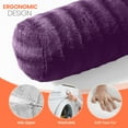 thumbnail image 2 of Cheer Collection Faux Fur Bolster Pillow, Purple, 2 of 5