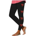 thumbnail image 3 of lcziwo Lightning Sales Today, Women's Valentine Day Leggings Novelty Letter Graphic Print Tight Yoga Pants Casual Elastic High Waisted Tummy Control Sport Leggings Black XXL, 3 of 7