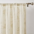 thumbnail image 5 of Exultantex Boho Embroidered Leaf Sheer Curtains, Rod Pocket Style, 54x84 Inch, Ivory, 5 of 6