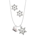 thumbnail image 1 of Delight Jewelry Love Heart with AB Crystal Silver tone Snowflake Charm Necklace and Stud Earrings, 1 of 4