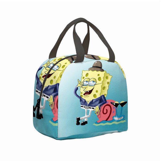 Insulated Lunch Bag Cartoon Anime Design Portable Large Capacity for Students Picnic