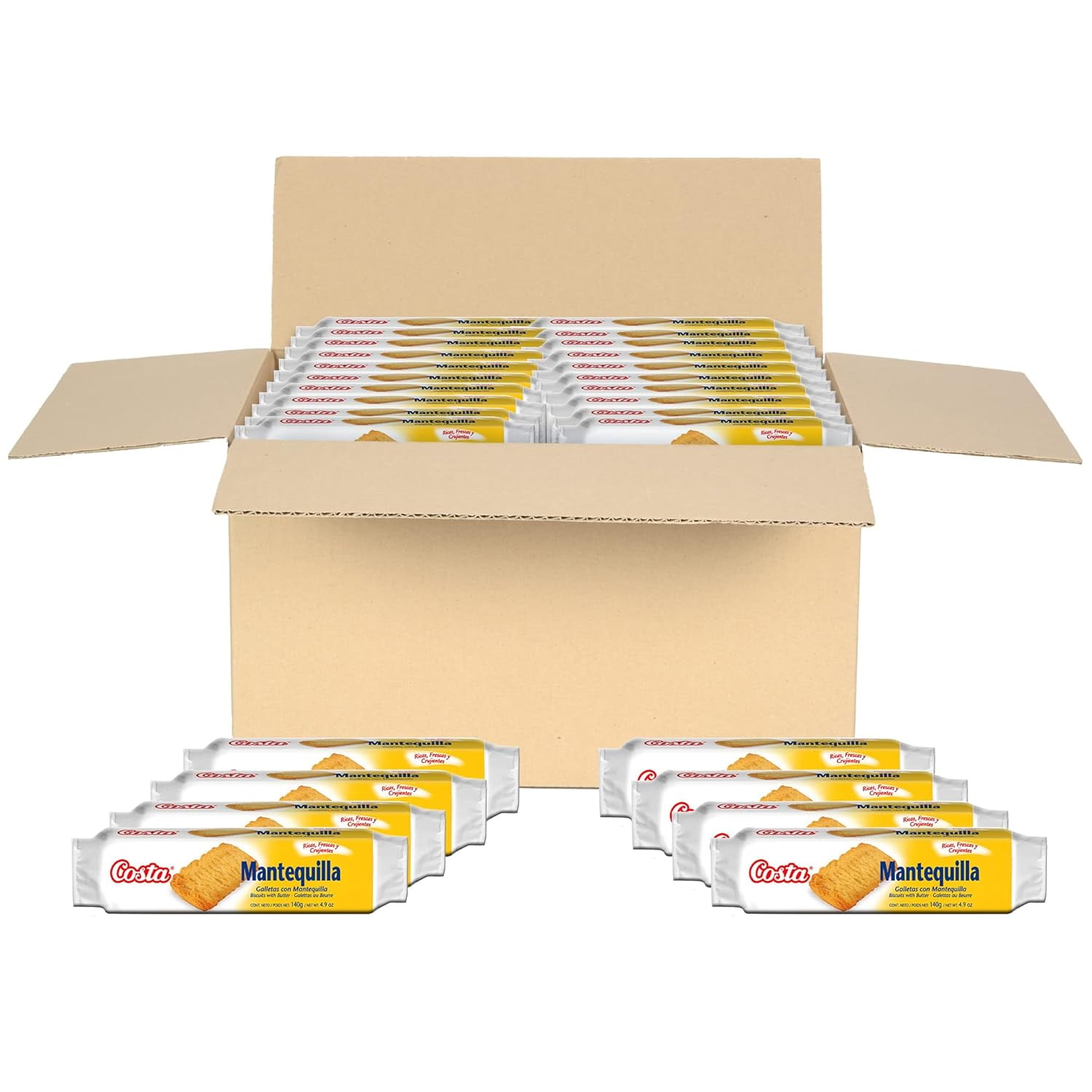 Costa Butter Cookies - Delicious Butter Biscuits, Bakery- 24 Snacks Packs (4.9oz Each)