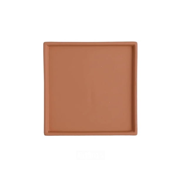 Maceta de cerámica concisa con bandeja de goteo for maceta cuadrada, ideal for sala de estar, balcón o terraza.