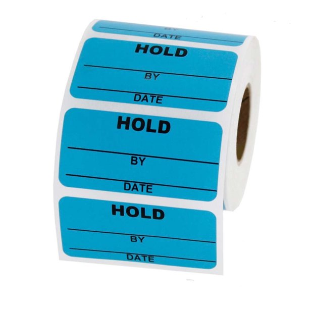 Hold Inventory Labels 2 x 1 inch, 500 labels per roll, 2 x 1 blue