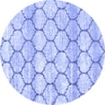 thumbnail image 1 of Ahgly Company Machine Washable Indoor Round Trellis Blue Modern Area Rugs, 6' Round, 1 of 4