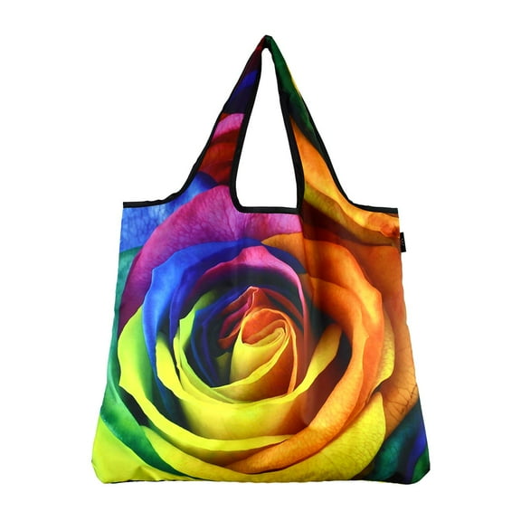 YaYbag JUMBO Size, Fashionable Reusable Shopping Bags, Reusable Grocery Bags, Reusable Produce Bags, Washable Reusable Bags, Foldable Reusable Bags, 55 lbs Heavy Duty Polyester, 50 Shades of Rose