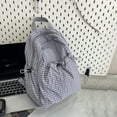 thumbnail image 4 of Casual Large Capacity Backpack Backpack Checkered Nylon Daypack with Multi Compartments Ergonomic Shoulder Strap for Travel, Hiking, Work and Daily Use 2026 Back to School(Blue,30X13X35CM), 4 of 4