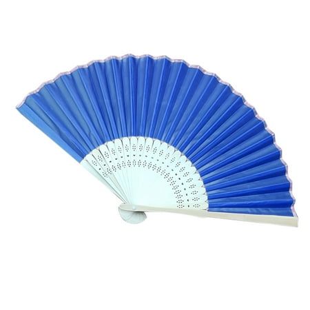 

Zenghuiiii Metal Table Fan 12 Chinese Style Hand Held Fan Bamboo Silk Folding Fan Party Wedding Decor