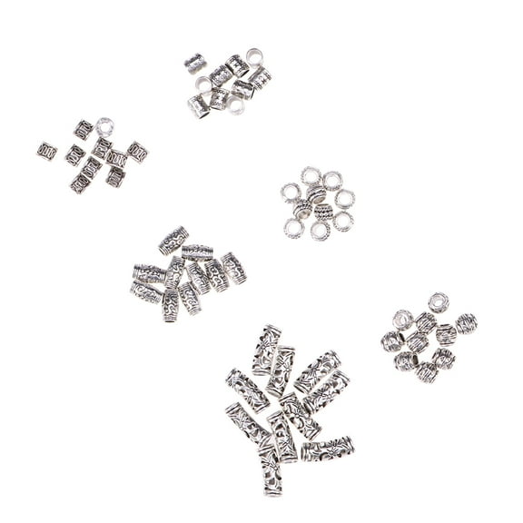 FOLOYORI Metal Hair Jewelry for Women Braids 60Pcs Alloy Engraved Cuffs with Ethnic Style