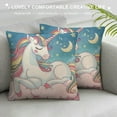 thumbnail image 3 of Unicorn Pillow Covers  Lovely Cartoon Pattern Pink Background Throw Pillowcase for Home Decor, 3 of 5