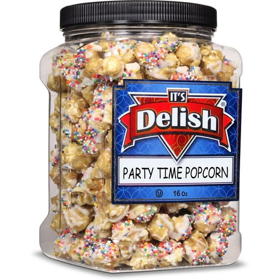 Gourmet Caramel Party Time Popcorn by Its Delish, 16 Oz Jumbo Container