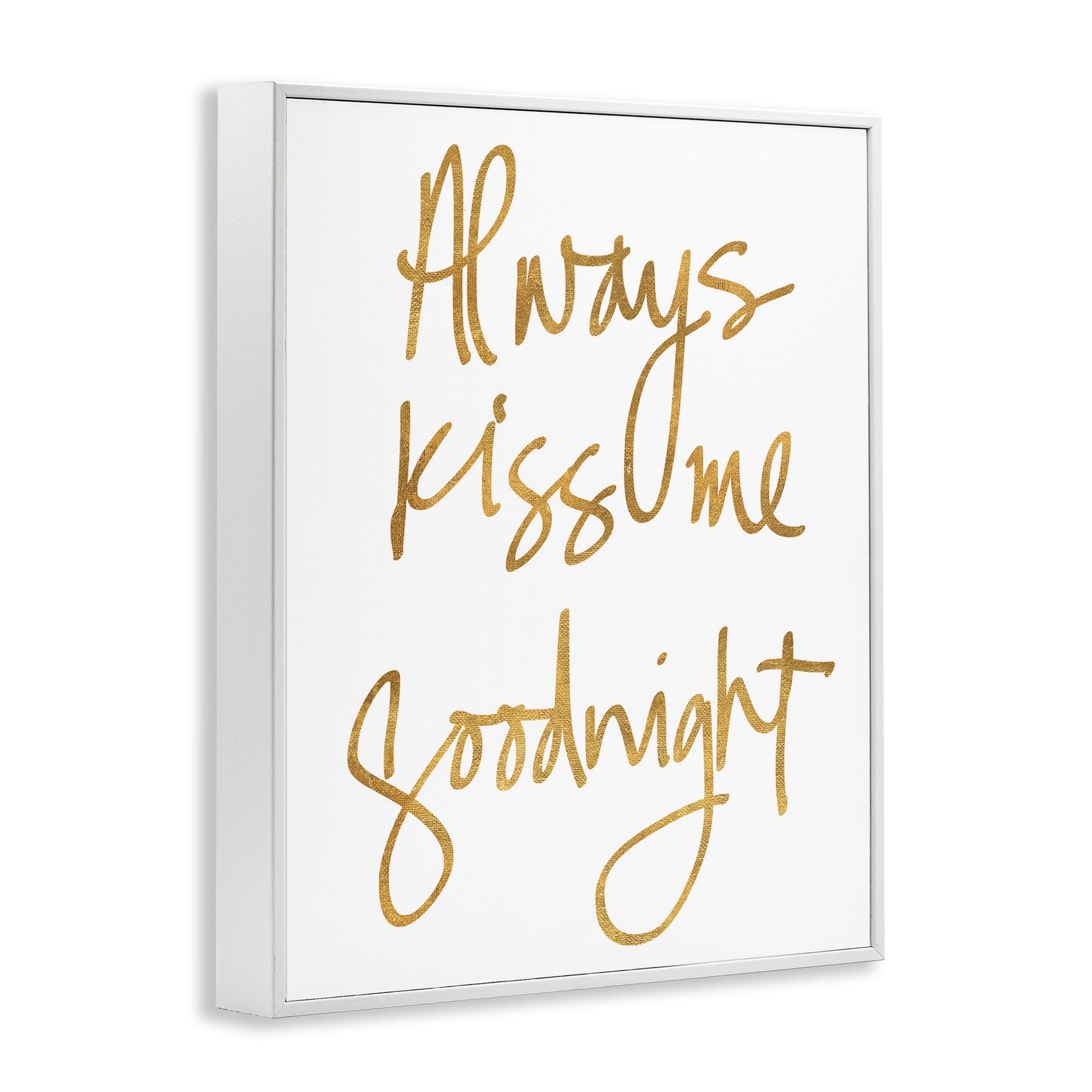Stupell Industries Kiss Me Goodnight Typography Painting White Framed Art Print Wall Art, 24 x 30