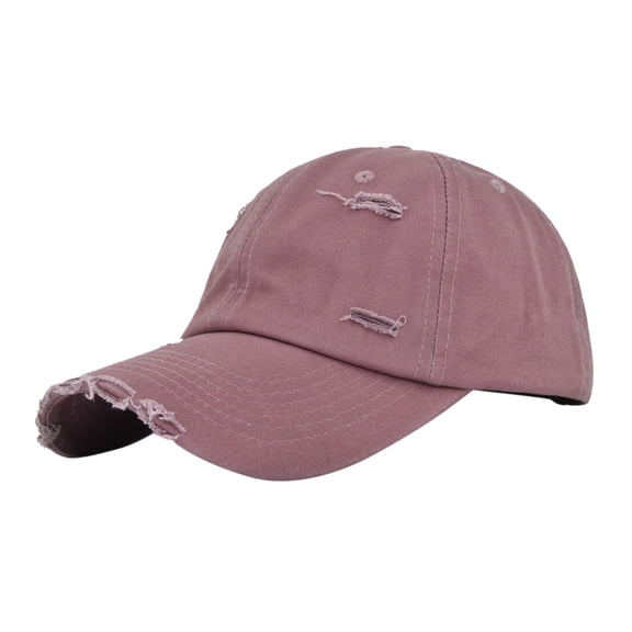 Ticikt Mens and Womens Denim Retro Washed and D Estroyed Peaked Cap Solid Color Baseball Cap,Color: