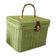 thumbnail image 5 of QSTDGVPW Handwoven Storage Basket Empty Gift Basket Home Decor Decorative Multifunctional Green 20x21x27cm, 5 of 9