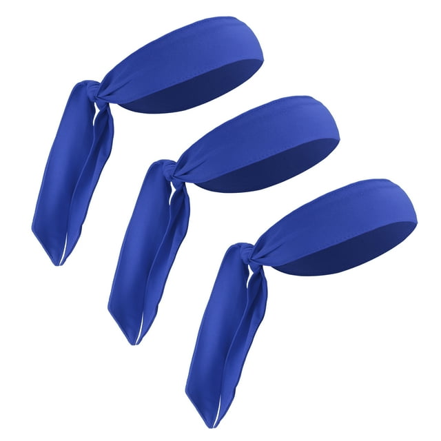 Unique Bargains 3 Pcs Bandeau de Tennis Réglable Antidérapant Évacuant la Transpiration pour Hommes Femmes Bleu