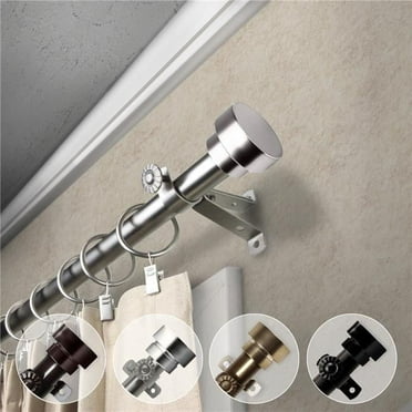 Central Design 4837-185 0.812 in. Dia. Cap Curtain Rod, Satin Nickel - 18-28 in.