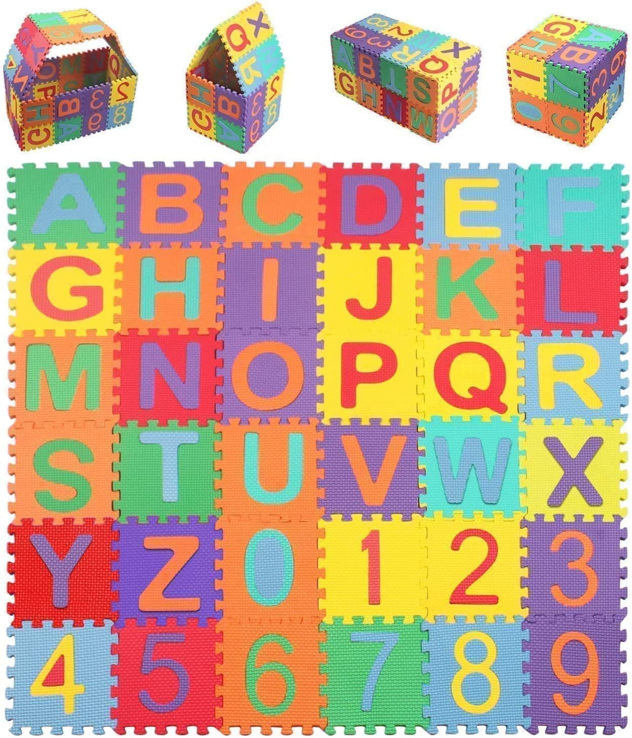 36 Pcs Baby Foam Puzzle Floor Mat, Number Alphabet Maths Educational
