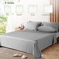 thumbnail image 3 of LBRO2M Cooling Bamboo Sheets Set, Hotel Luxury Silky Breathable 4Pcs/6Pcs Bedding Sheets & Pillowcases(California King, Gray), 3 of 6