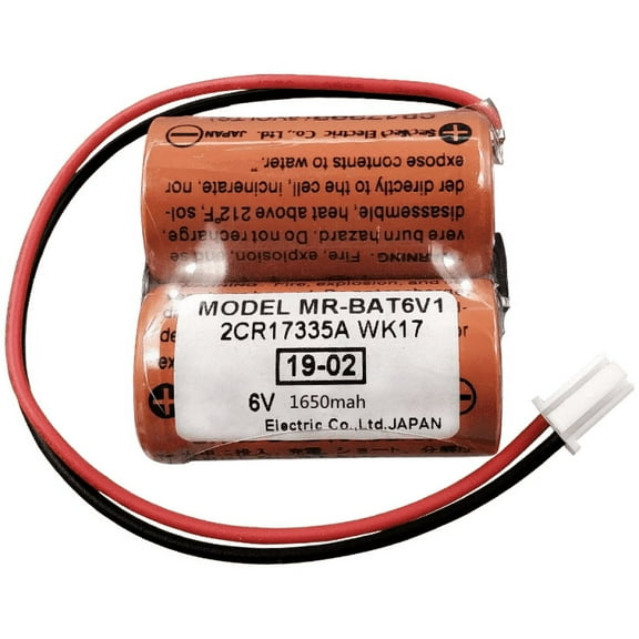 MR-BAT6V1 2CR17335A WK17 6V 1650mAh Battery with Plug for Mitsubishi CNC