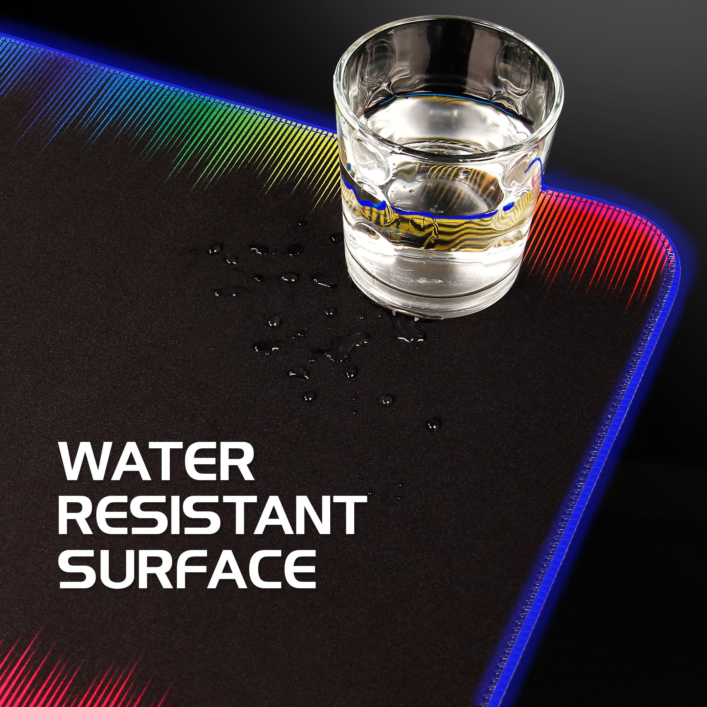 Enhance Extra Large LED Gaming Mouse Pad - Soft XXL Desk Mat with 7 RGB Colors, 3 Color Modes, Smart Control, Water Resistant High Speed Tracking Surface - (Multicolor) - Extended - 32 x 14 Inches