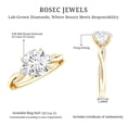 thumbnail image 5 of Rosec Jewels Certified Lab Grown Diamond Engagement Ring 3 Carat - EF-VS Quality - Round Diamond Ring with Crossover Shank, 14K Yellow Gold, US 3.00, 5 of 8