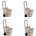 thumbnail image 1 of Suncast 15 Gallon Poly Multipurpose Rolling Lawn and Garden Cart, Taupe (4 Pack), 1 of 3