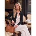 thumbnail image 7 of JWD Women's Long-Sleeved Crew Neck Scallop Edge Buttoned Cropped Cardigan Knitted Sweater, 7 of 7