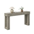 thumbnail image 4 of Techmilly 63" Modern Console Table with LED Light Strip,Gray Finish Narrow Entryway Sofa Table for Living Room Hallway, 4 of 9