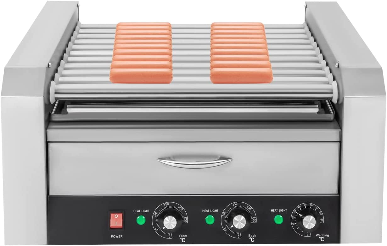 Miumaeov Hot Dog Roller Machine Stainless Steel Electric Contact Grills