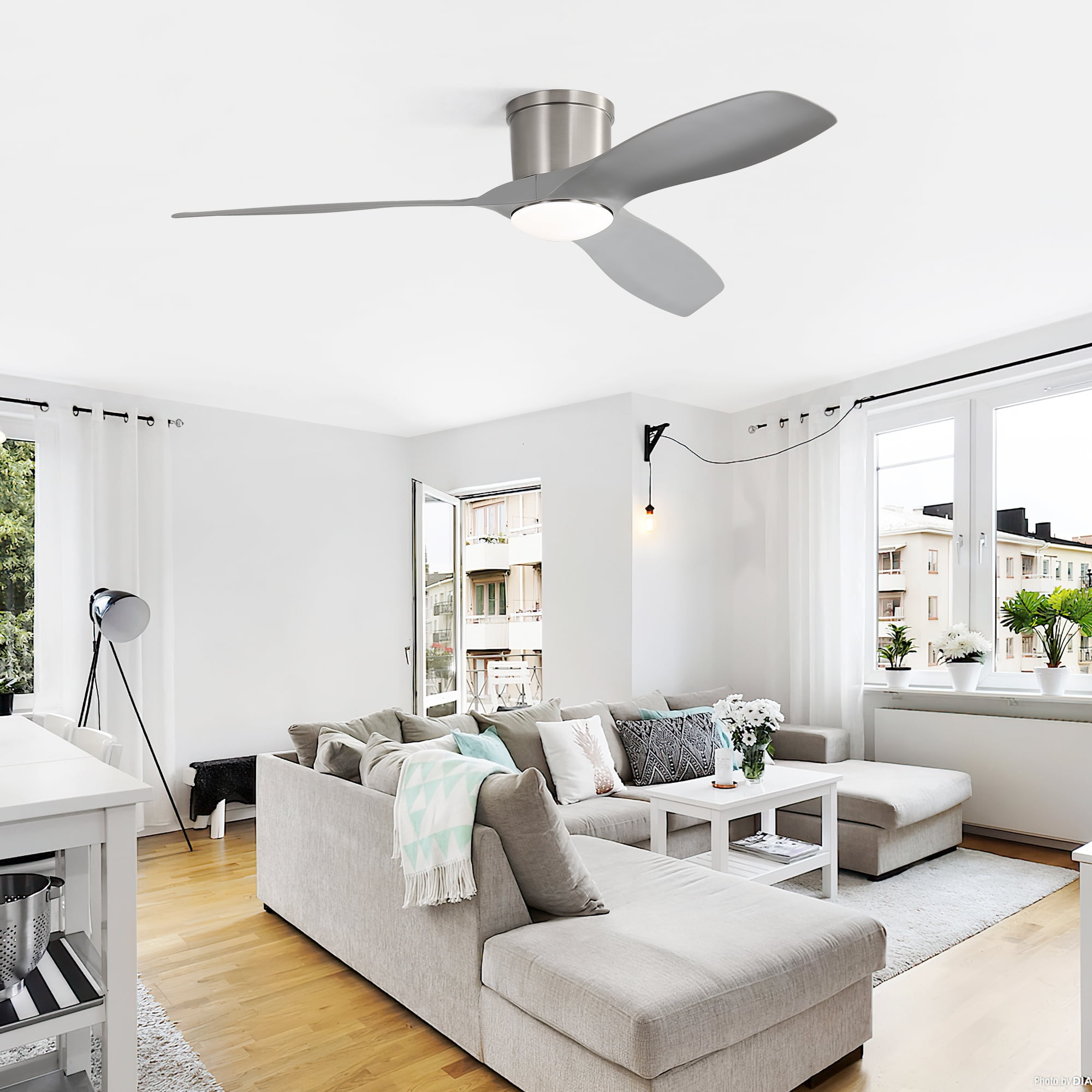 Sofucor 52" Modern Ceiling Fan with LED Light and Remote Control