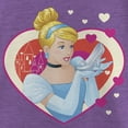 thumbnail image 2 of Girl's Cinderella Valentine Glass Slipper Graphic Tee Purple Berry X Large, 2 of 4